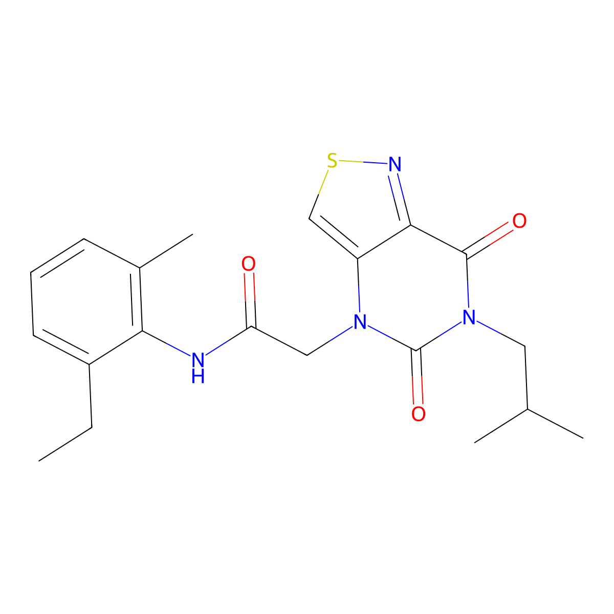N-(2-ethyl-6-methylphenyl)-2-(6-isobutyl-5,7-dioxo-6,7-dihydroisothiazolo[4,3-d]pyrimidin-4(5H)-yl)acetamide molecular structure, CAS 1359468-03-3