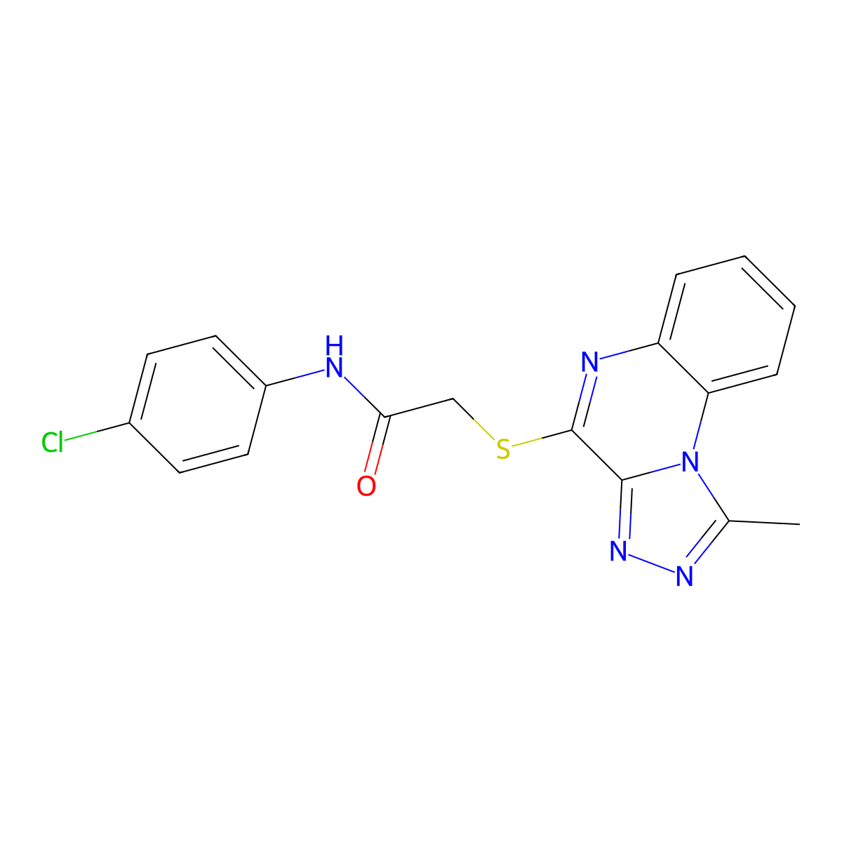 N-(4-chlorophenyl)-2-[(1-methyl[1,2,4]triazolo[4,3-a]quinoxalin-4-yl)thio]acetamide molecular structure, CAS 1359474-19-3