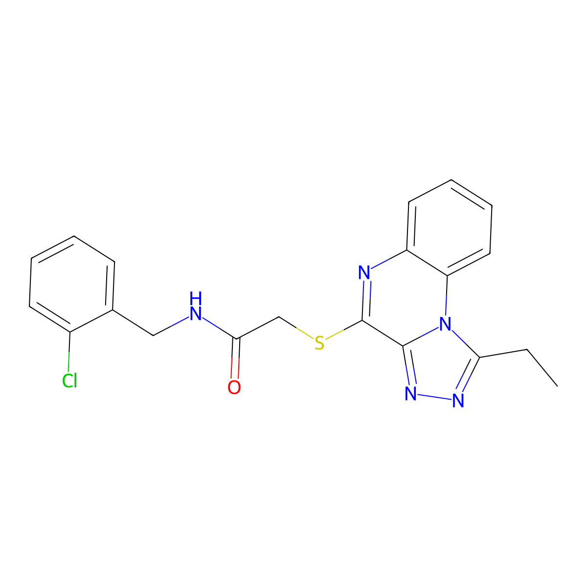 N-[(2-Chlorophenyl)methyl]-2-({1-ethyl-[1,2,4]triazolo[4,3-A]quinoxalin-4-YL}sulfanyl)acetamide molecular structure, CAS 1359476-47-3