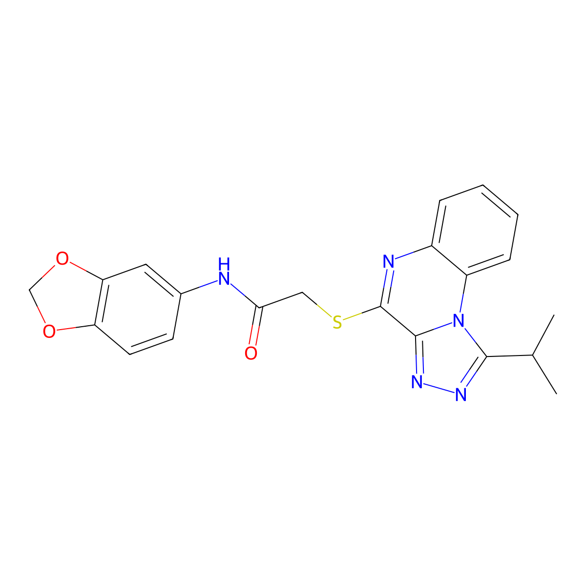 N-(2H-1,3-benzodioxol-5-yl)-2-{[1-(propan-2-yl)-[1,2,4]triazolo[4,3-a]quinoxalin-4-yl]sulfanyl}acetamide molecular structure, CAS 1359478-64-0