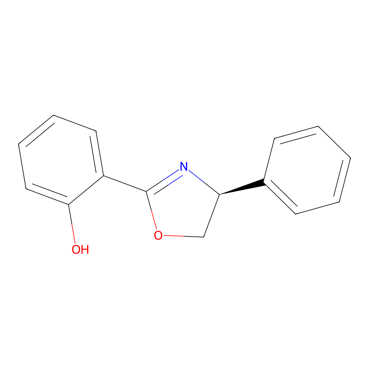 (S)-2-(4-Phenyl-4,5-dihydrooxazol-2-yl)phenol molecular structure, CAS 135948-05-9