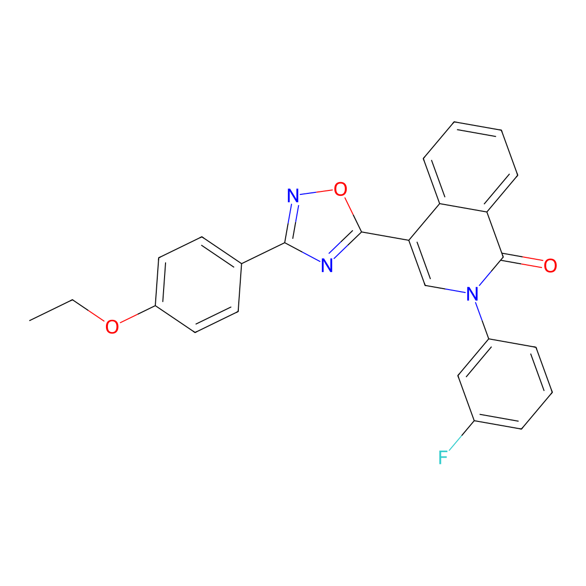 4-(3-(4-ethoxyphenyl)-1,2,4-oxadiazol-5-yl)-2-(3-fluorophenyl)isoquinolin-1(2H)-one molecular structure, CAS 1359480-30-0