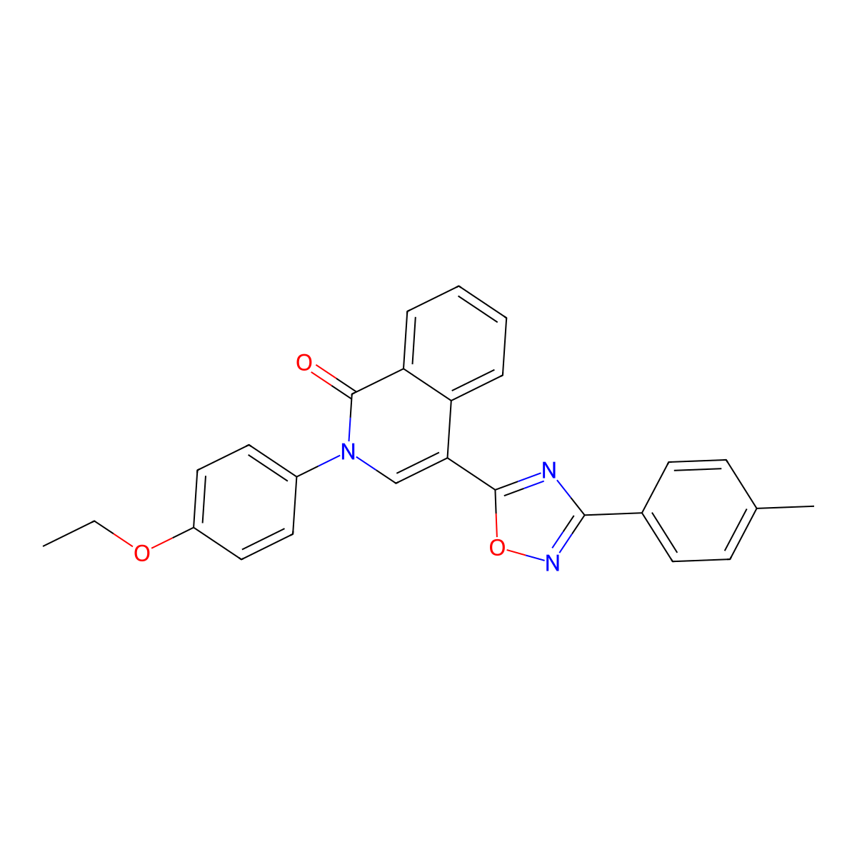 2-(4-ethoxyphenyl)-4-(3-(p-tolyl)-1,2,4-oxadiazol-5-yl)isoquinolin-1(2H)-one molecular structure, CAS 1359480-62-8