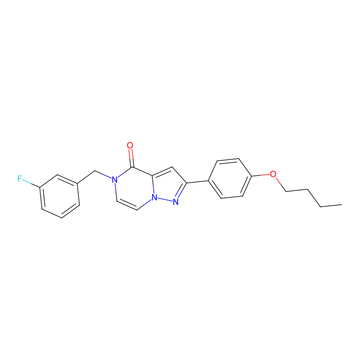 2-(4-butoxyphenyl)-5-(3-fluorobenzyl)pyrazolo[1,5-a]pyrazin-4(5H)-one molecular structure, CAS 1359483-46-7