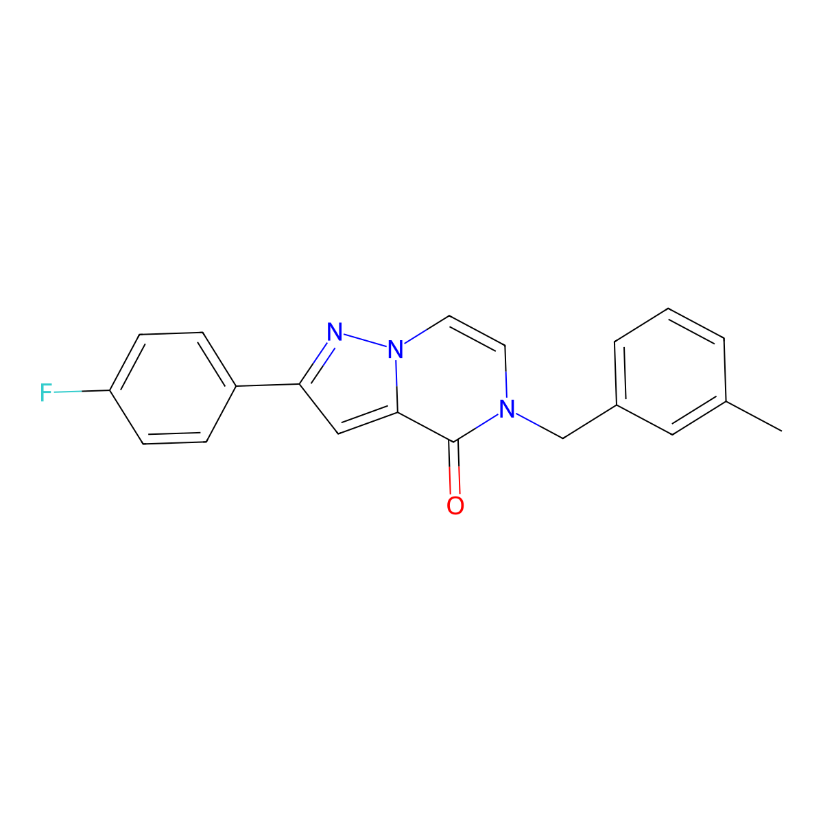 2-(4-fluorophenyl)-5-(3-methylbenzyl)pyrazolo[1,5-a]pyrazin-4(5H)-one molecular structure, CAS 1359483-94-5