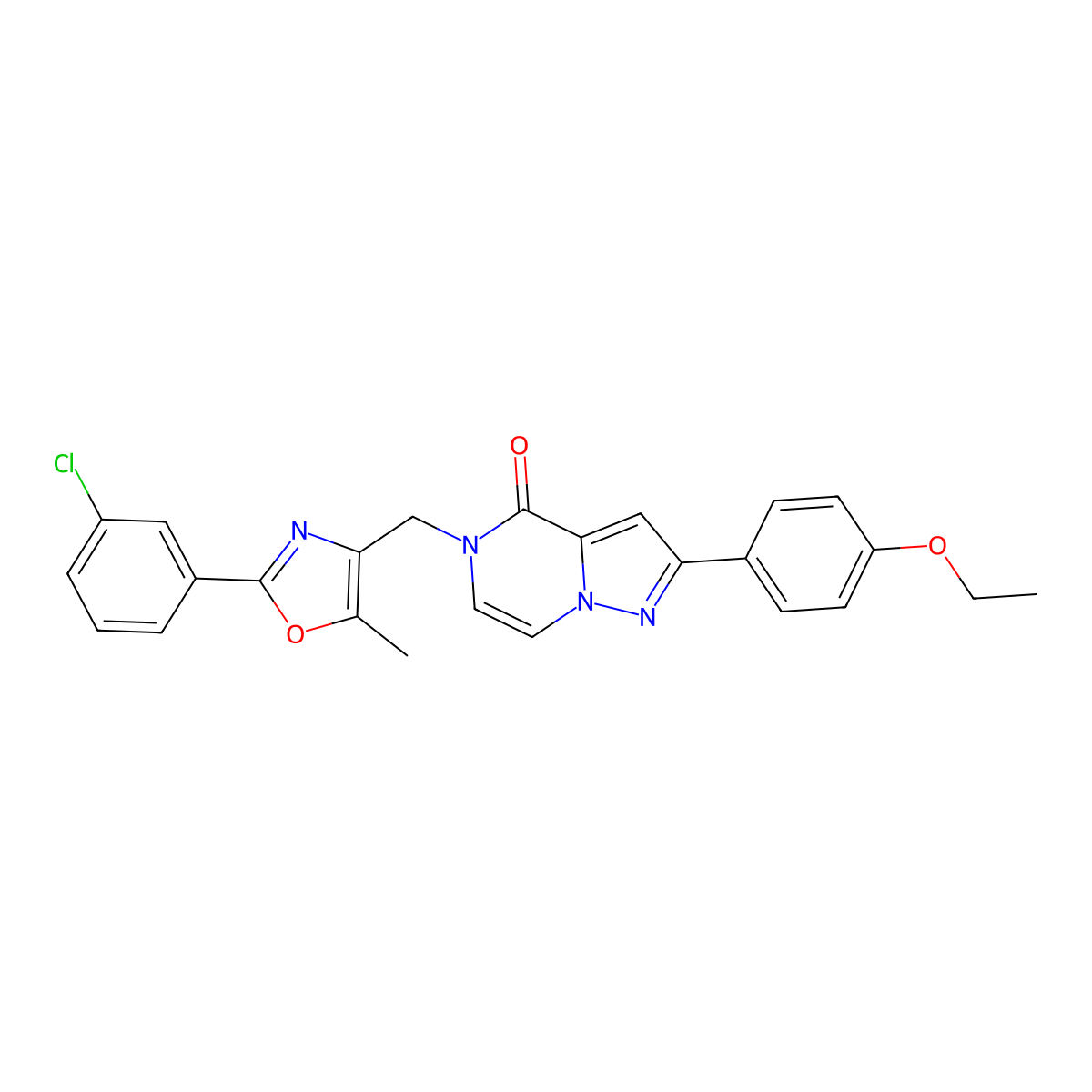 5-((2-(3-chlorophenyl)-5-methyloxazol-4-yl)methyl)-2-(4-ethoxyphenyl)pyrazolo[1,5-a]pyrazin-4(5H)-one molecular structure, CAS 1359483-98-9