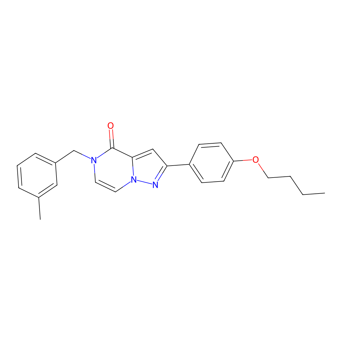 2-(4-butoxyphenyl)-5-(3-methylbenzyl)pyrazolo[1,5-a]pyrazin-4(5H)-one molecular structure, CAS 1359487-46-9
