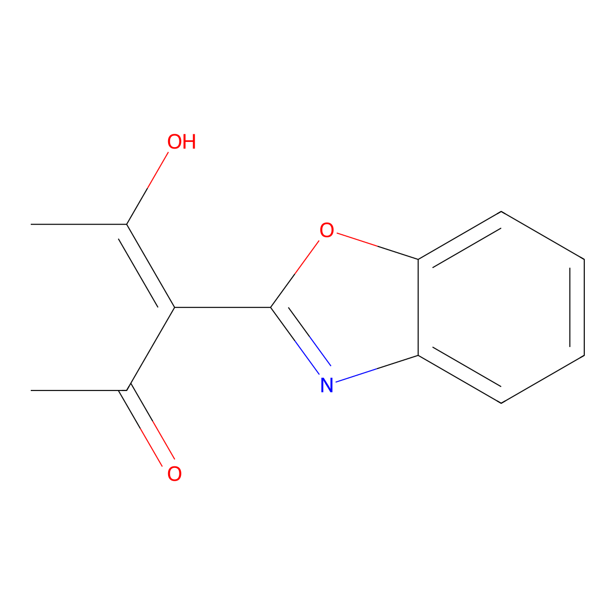 3-(3H-1,3-benzoxazol-2-ylidene)pentane-2,4-dione molecular structure, CAS 135949-48-3