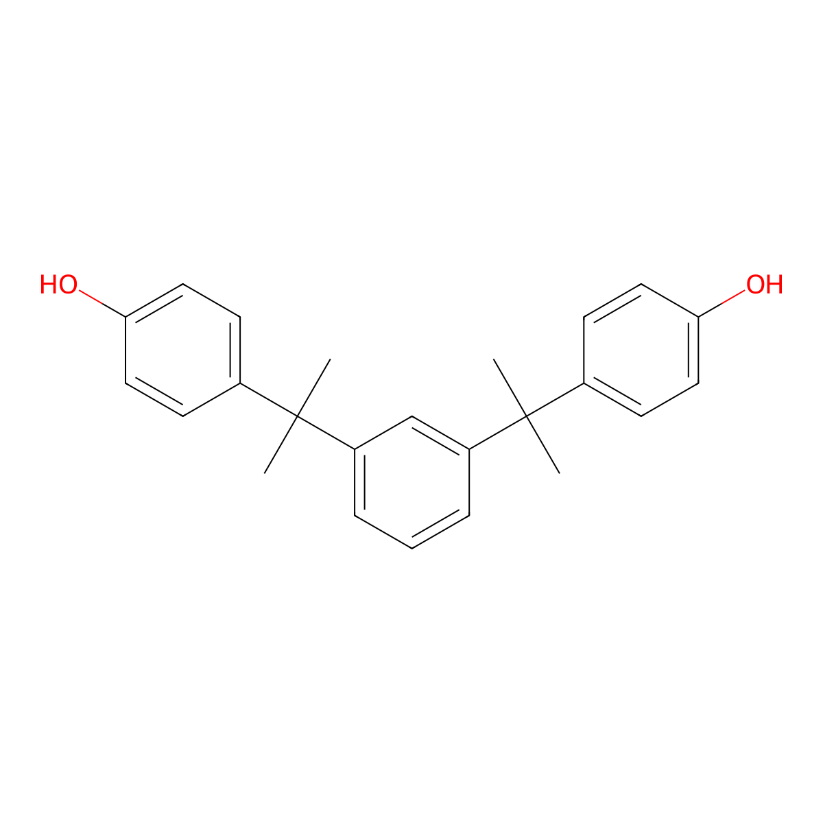 Phenol, 4,4'-[1,3-phenylenebis(1-methylethylidene)]bis- molecular structure, CAS 13595-25-0