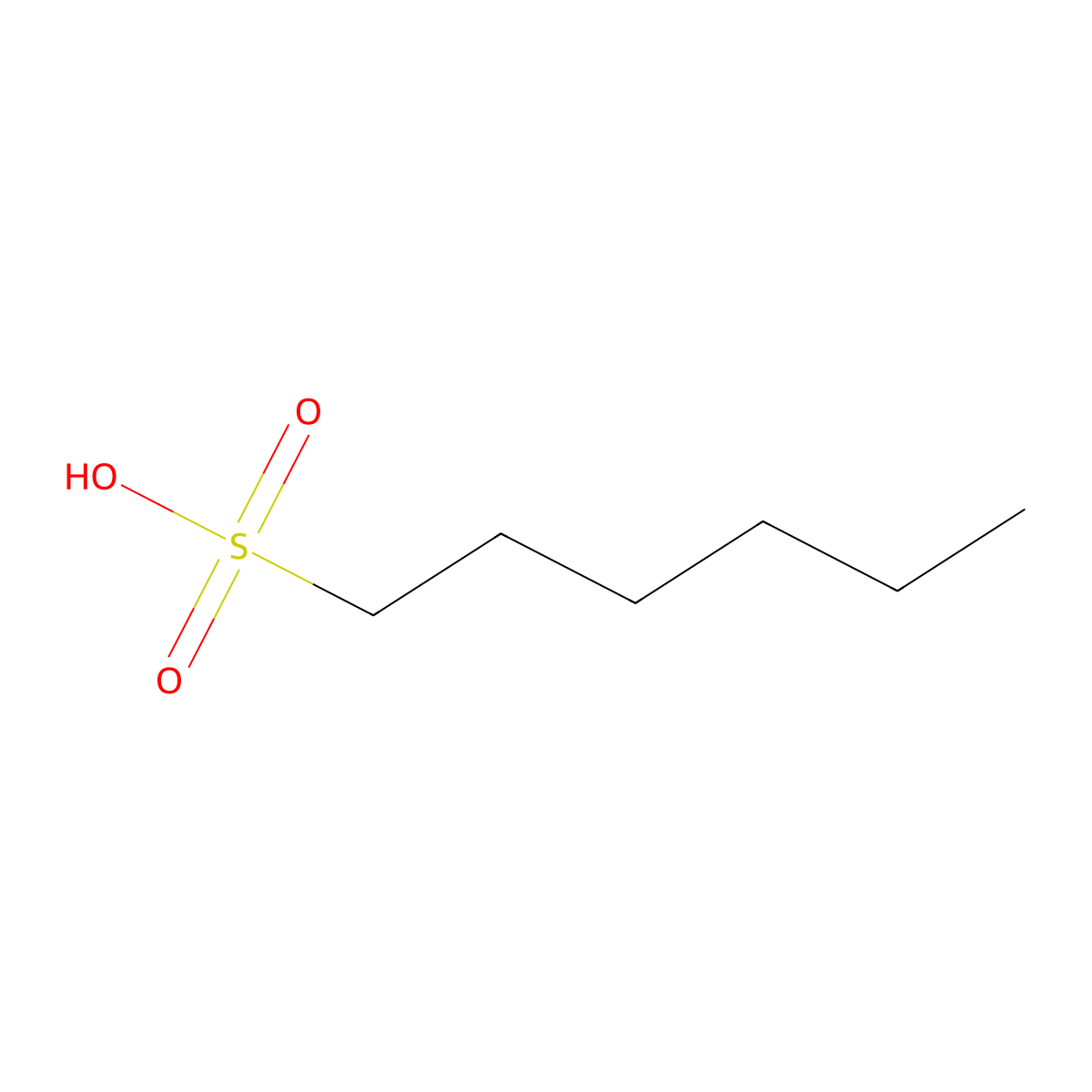 Hexane-1-sulfonic acid molecular structure, CAS 13595-73-8