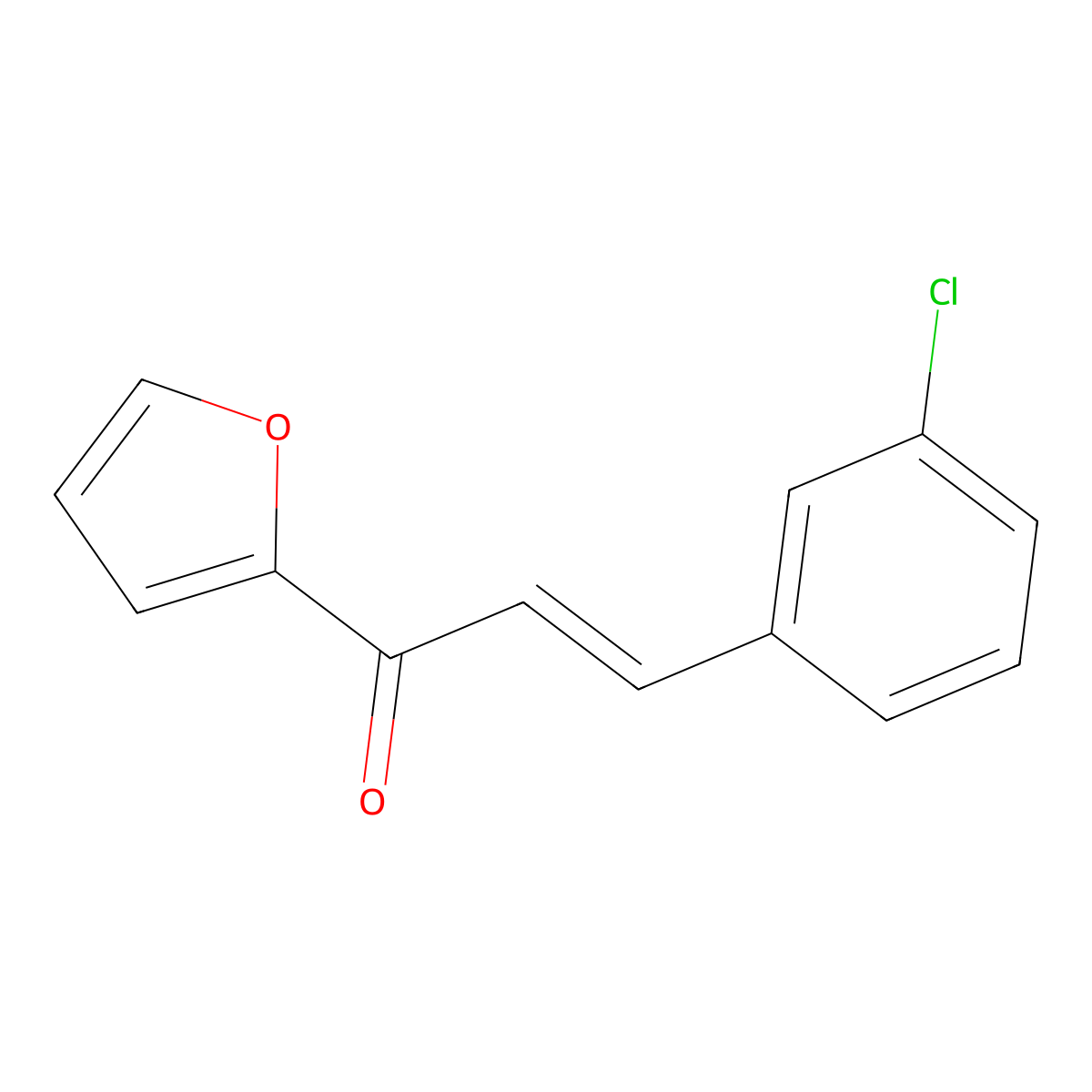 (2E)-3-(3-Chlorophenyl)-1-(furan-2-yl)prop-2-en-1-one molecular structure, CAS 135950-62-8