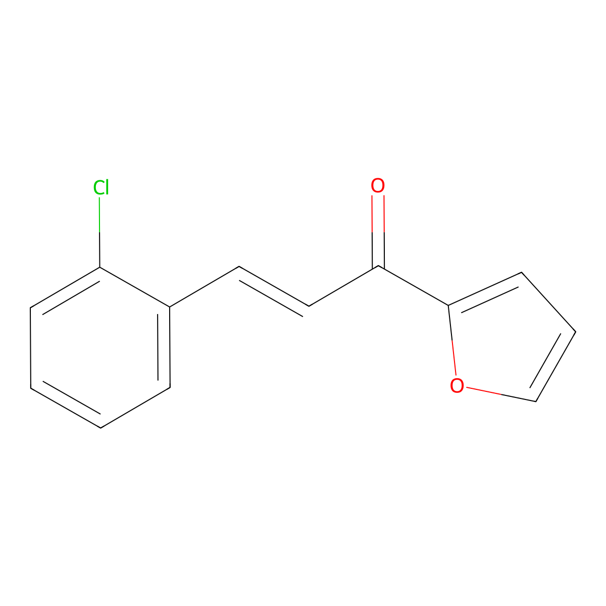 (2E)-3-(2-Chlorophenyl)-1-(furan-2-yl)prop-2-en-1-one molecular structure, CAS 135950-63-9