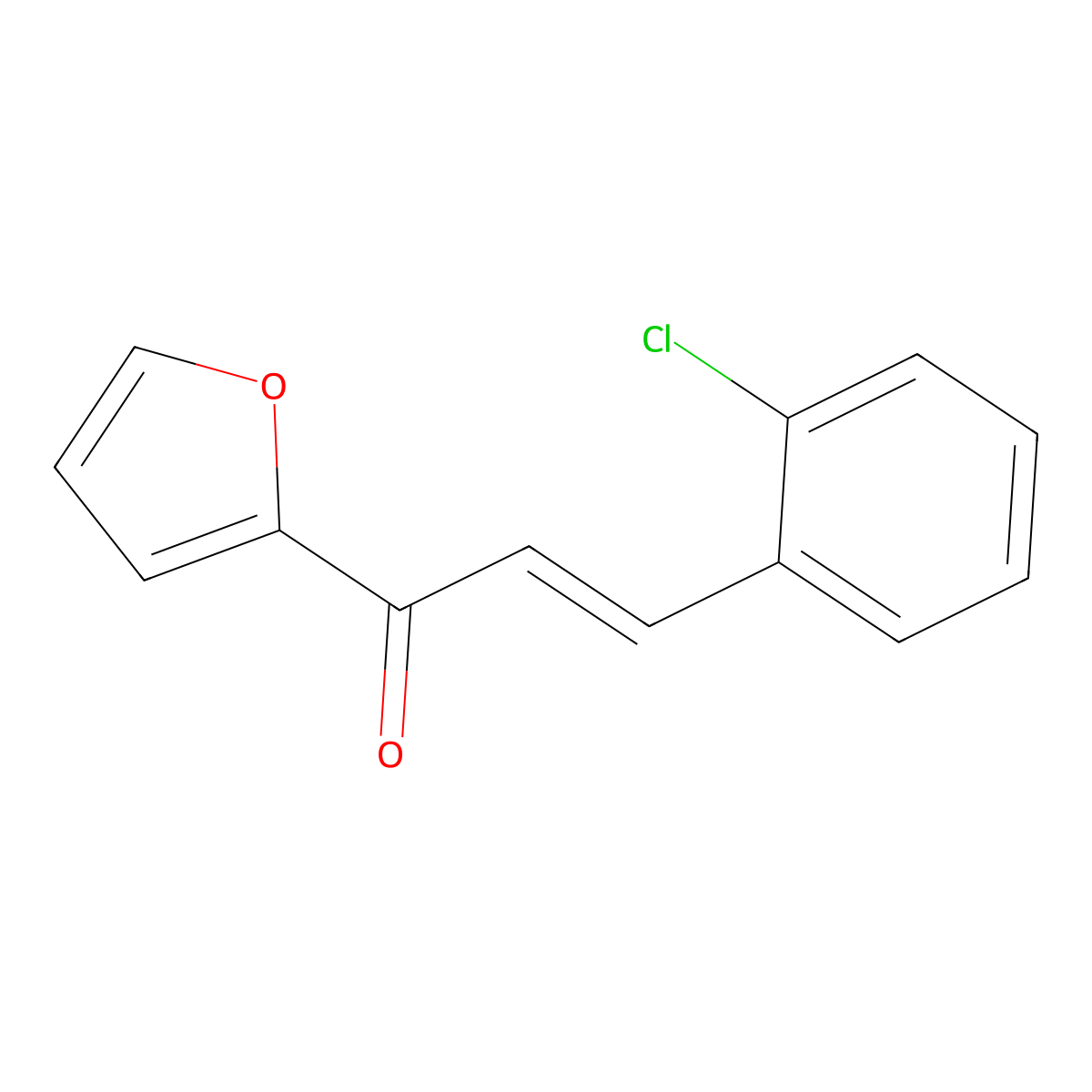 (2E)-3-(2-Chlorophenyl)-1-(furan-2-yl)prop-2-en-1-one molecular structure, CAS 135950-63-9