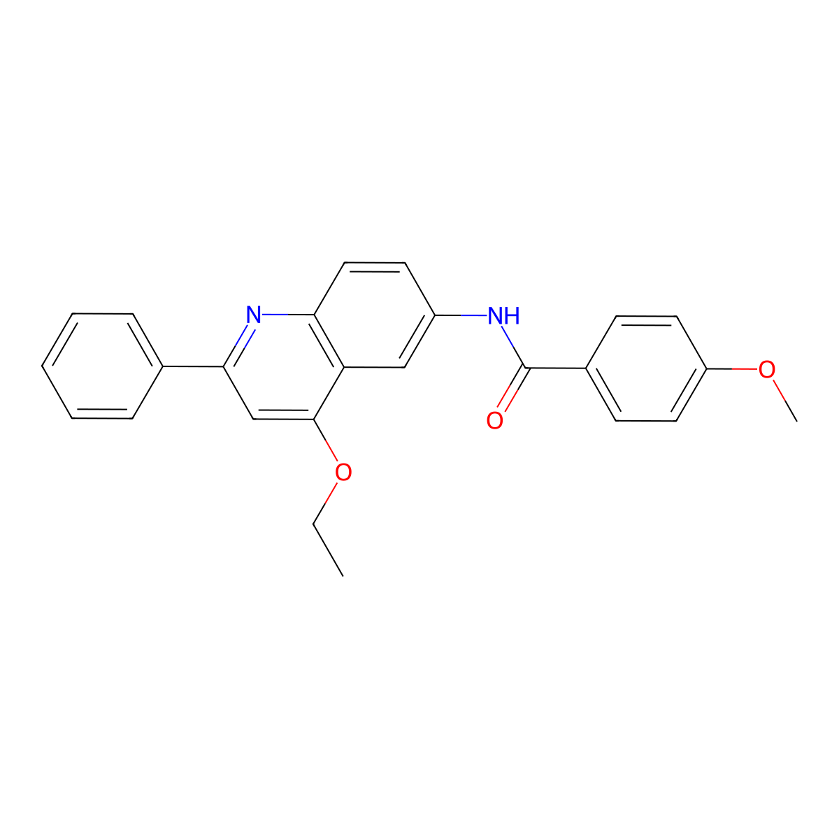 N-(4-ethoxy-2-phenylquinolin-6-yl)-4-methoxybenzamide molecular structure, CAS 1359500-95-0