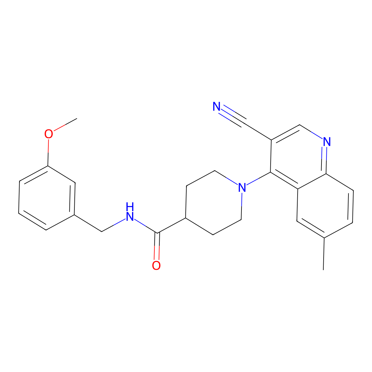 1-(3-Cyano-6-methylquinolin-4-YL)-N-[(3-methoxyphenyl)methyl]piperidine-4-carboxamide molecular structure, CAS 1359503-49-3