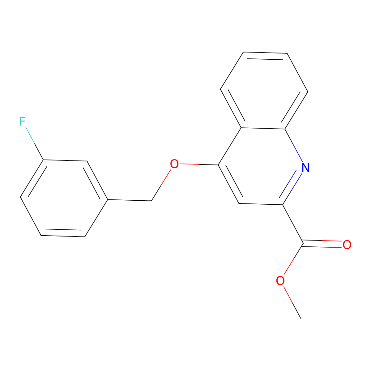 Methyl 4-((3-fluorobenzyl)oxy)quinoline-2-carboxylate molecular structure, CAS 1359503-93-7