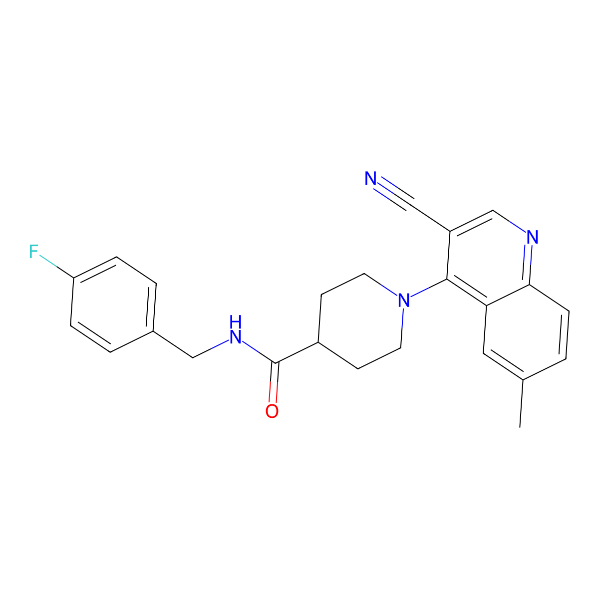 1-(3-Cyano-6-methylquinolin-4-YL)-N-[(4-fluorophenyl)methyl]piperidine-4-carboxamide molecular structure, CAS 1359506-34-5