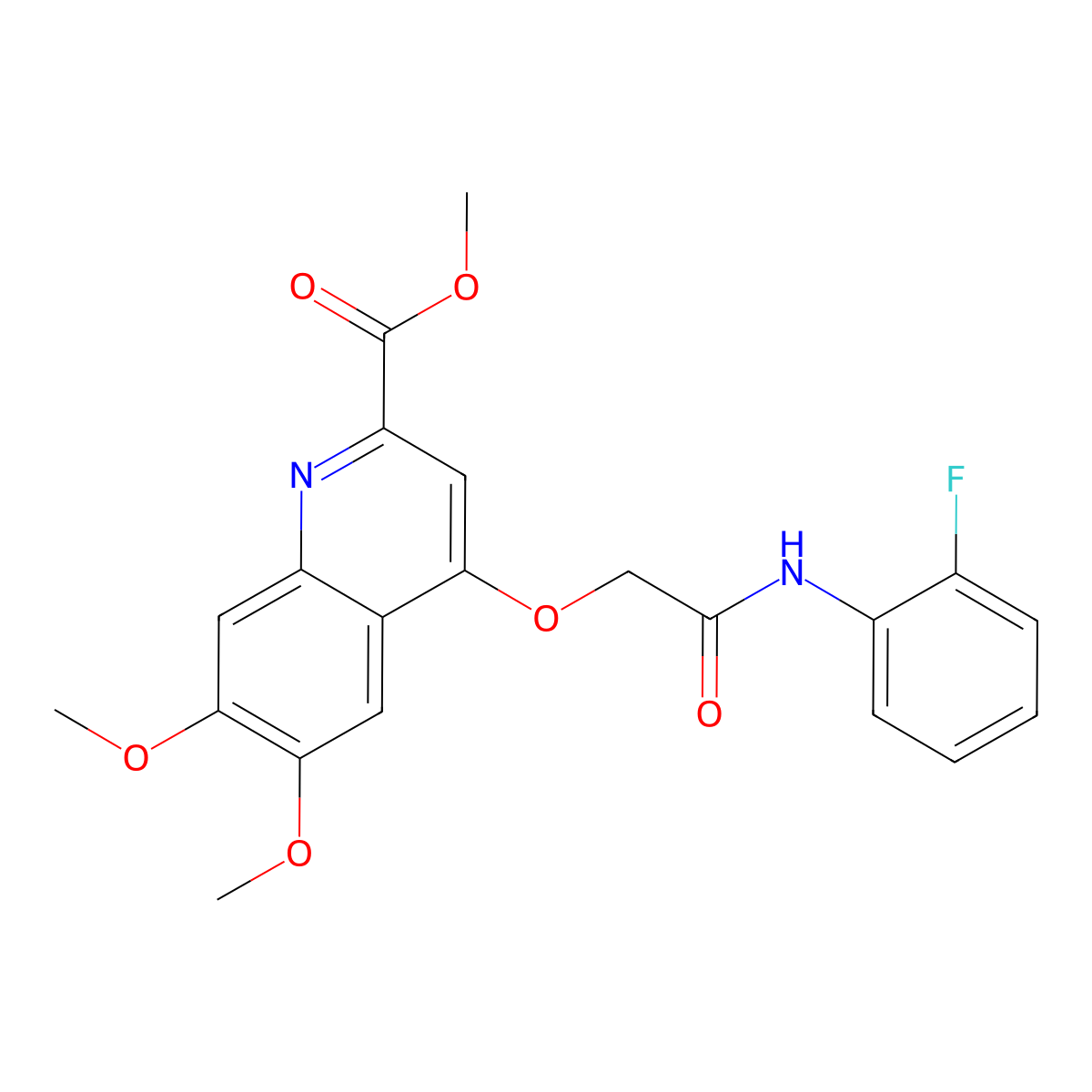 Methyl 4-{[(2-fluorophenyl)carbamoyl]methoxy}-6,7-dimethoxyquinoline-2-carboxylate molecular structure, CAS 1359509-53-7