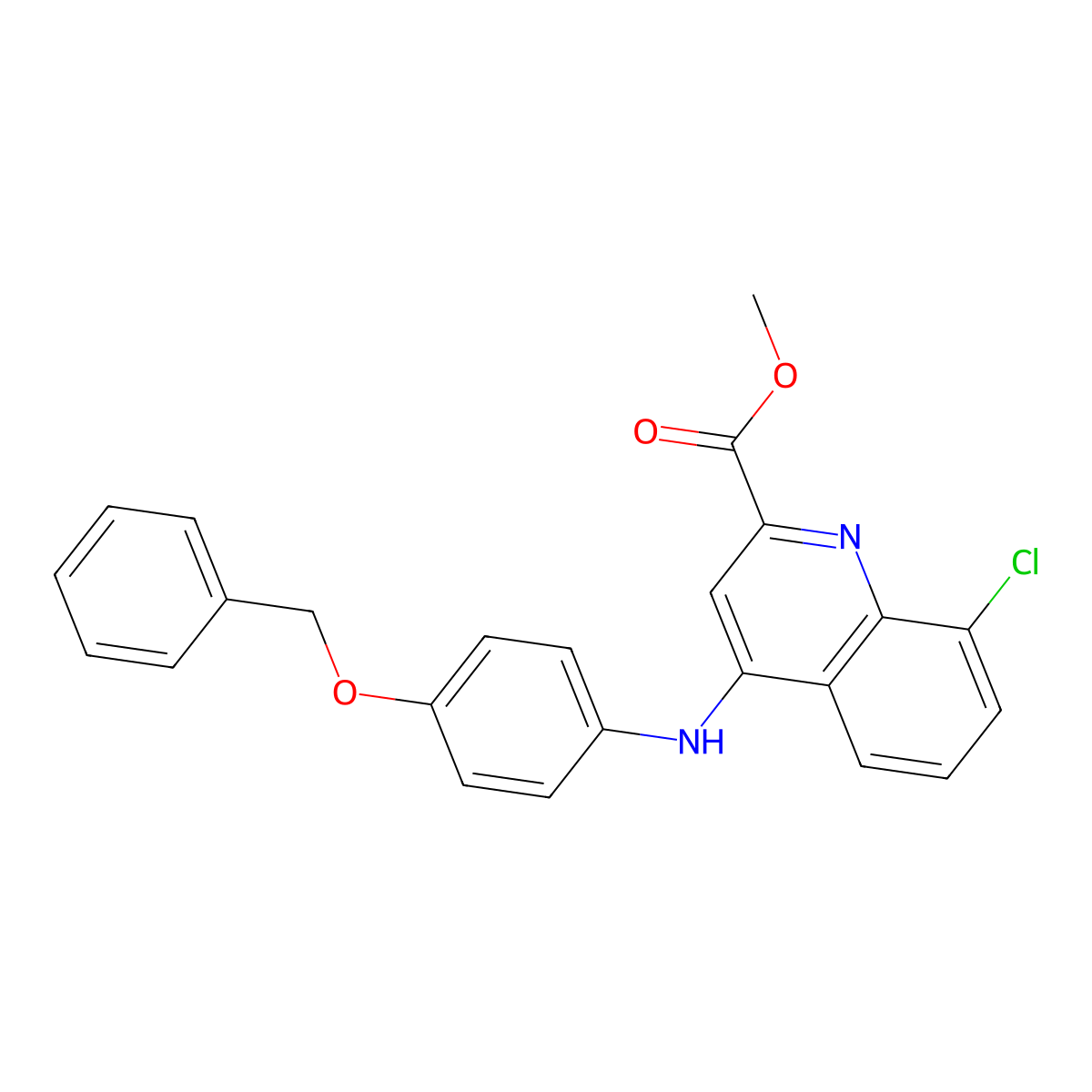 Methyl 4-{[4-(benzyloxy)phenyl]amino}-8-chloroquinoline-2-carboxylate molecular structure, CAS 1359509-93-5