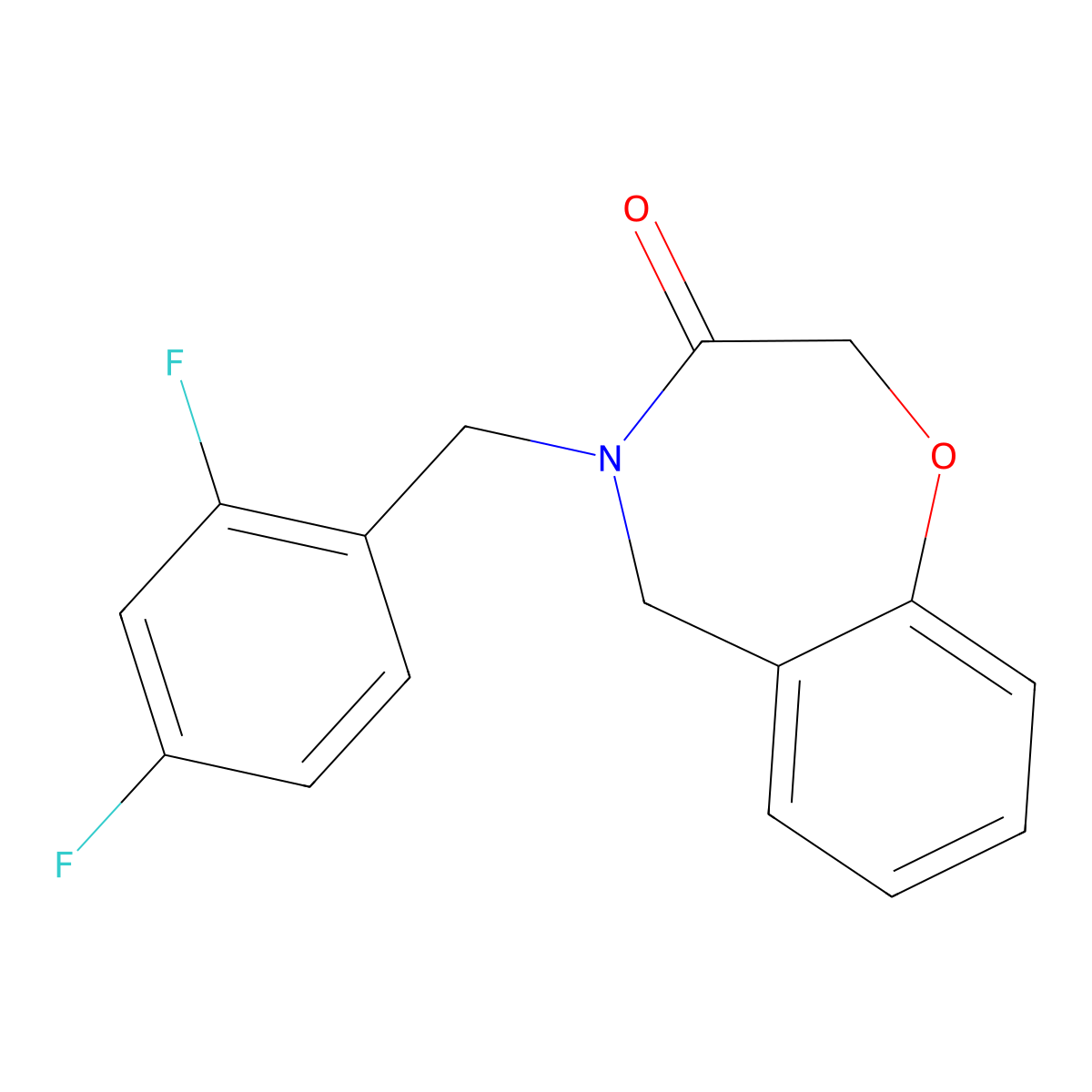 4-(2,4-difluorobenzyl)-4,5-dihydro-1,4-benzoxazepin-3(2H)-one molecular structure, CAS 1359553-91-5