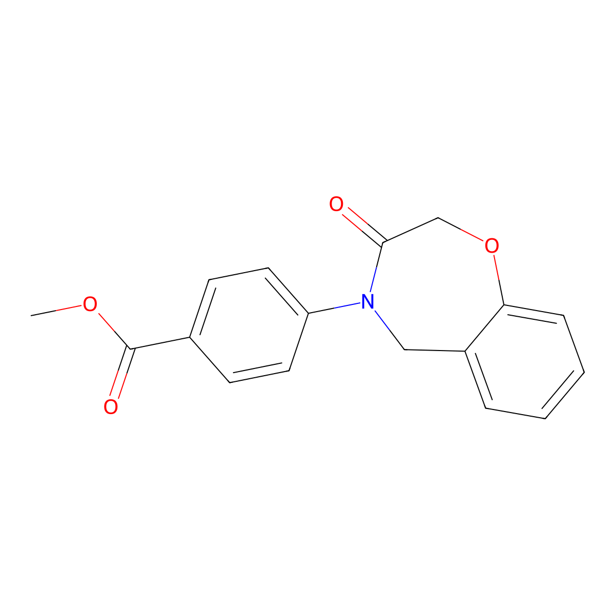 methyl 4-(3-oxo-2,3-dihydro-1,4-benzoxazepin-4(5H)-yl)benzoate molecular structure, CAS 1359596-64-7
