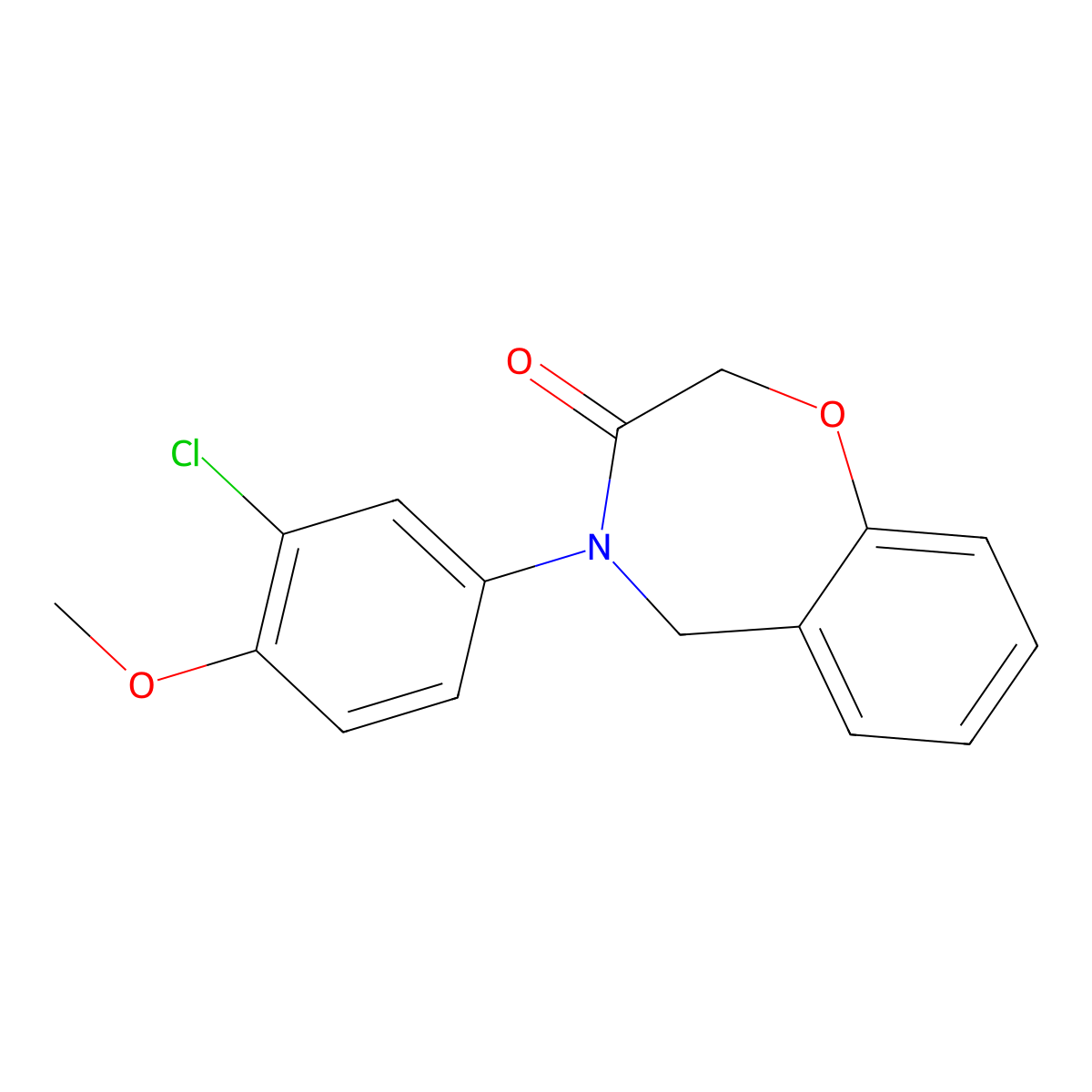 4-(3-chloro-4-methoxyphenyl)-4,5-dihydro-1,4-benzoxazepin-3(2H)-one molecular structure, CAS 1359602-75-7