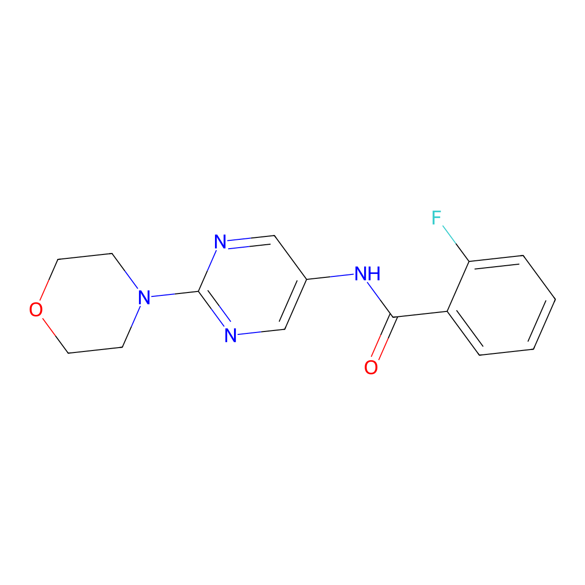 2-fluoro-N-[2-(morpholin-4-yl)pyrimidin-5-yl]benzamide molecular structure, CAS 1359617-07-4