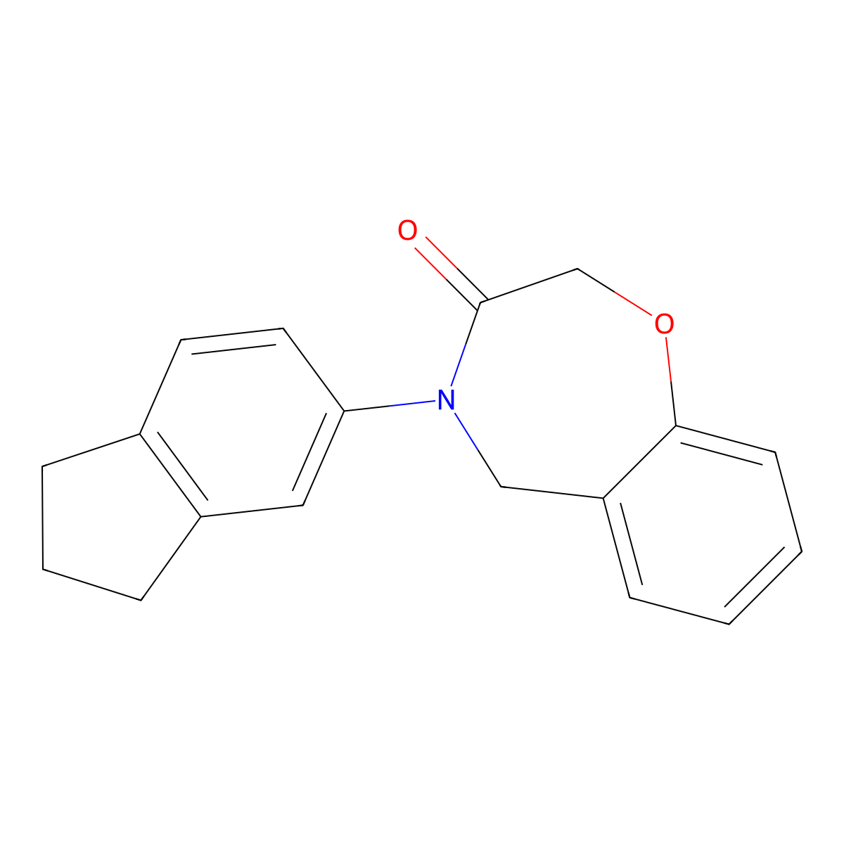 4-(2,3-dihydro-1H-inden-5-yl)-4,5-dihydro-1,4-benzoxazepin-3(2H)-one molecular structure, CAS 1359617-72-3