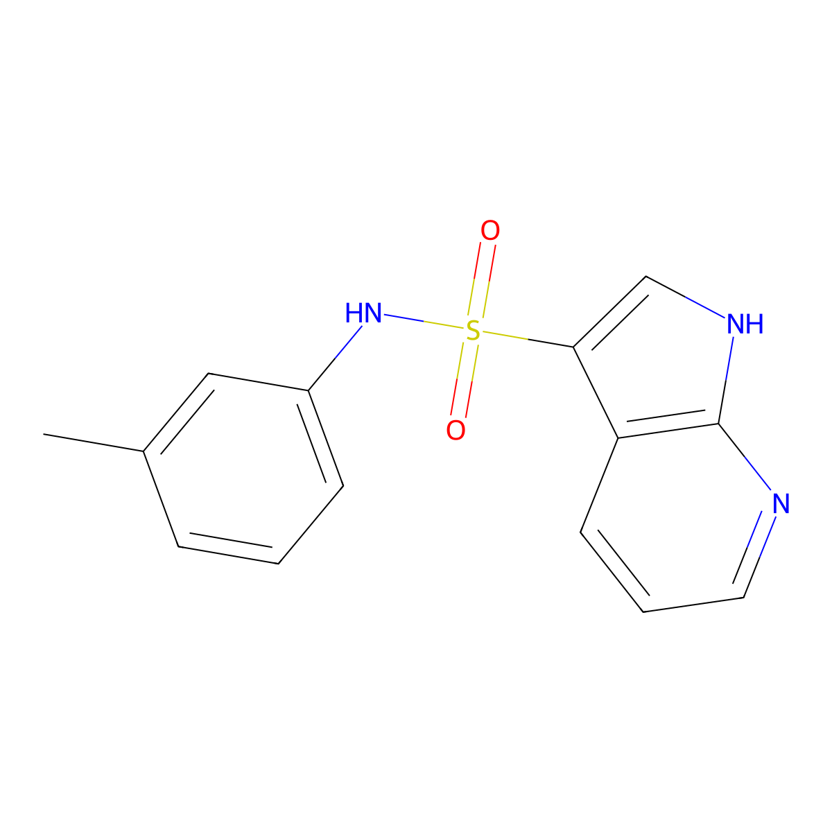 N-(3-methylphenyl)-1H-pyrrolo[2,3-b]pyridine-3-sulfonamide molecular structure, CAS 1359629-84-7