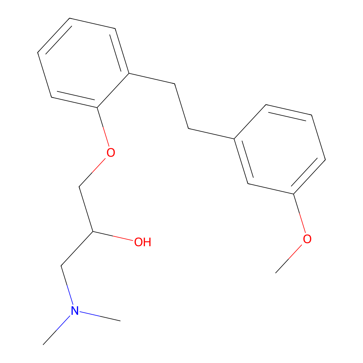 1-(Dimethylamino)-3-(2-(2-(3-methoxyphenyl)ethyl)phenoxy)-2-propanol molecular structure, CAS 135963-42-7