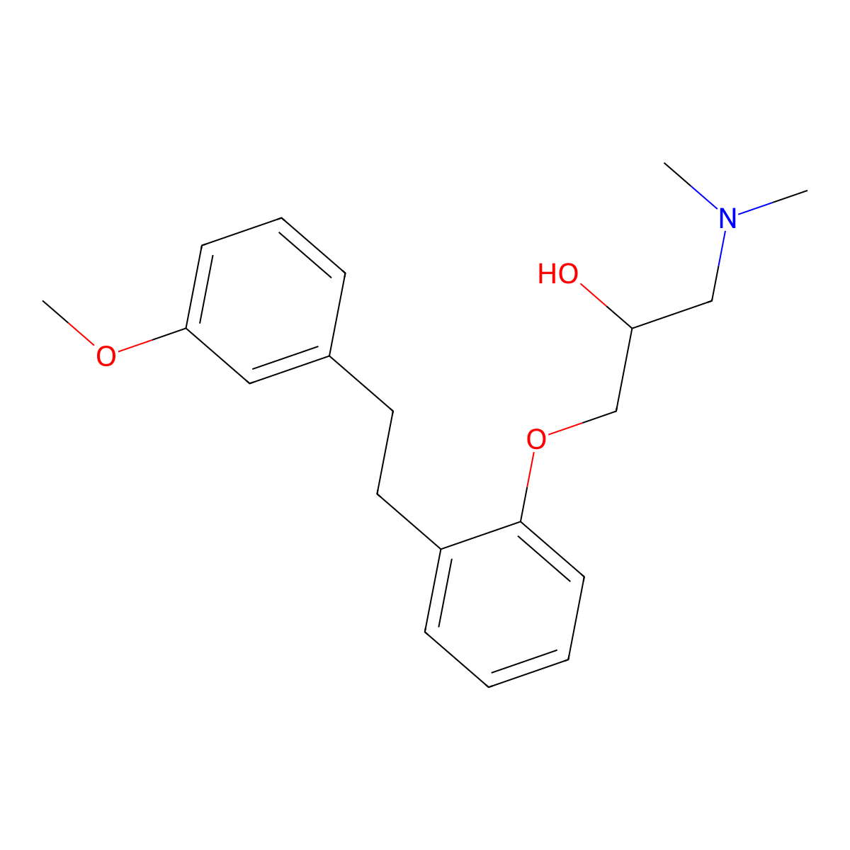 1-(Dimethylamino)-3-(2-(2-(3-methoxyphenyl)ethyl)phenoxy)-2-propanol molecular structure, CAS 135963-42-7
