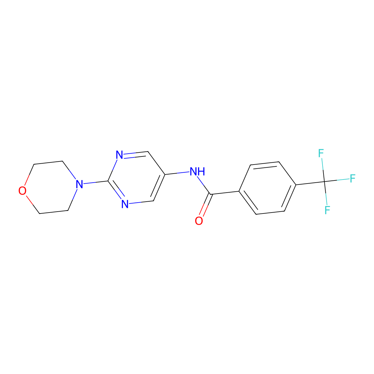 N-(2-morpholinopyrimidin-5-yl)-4-(trifluoromethyl)benzamide molecular structure, CAS 1359636-61-5