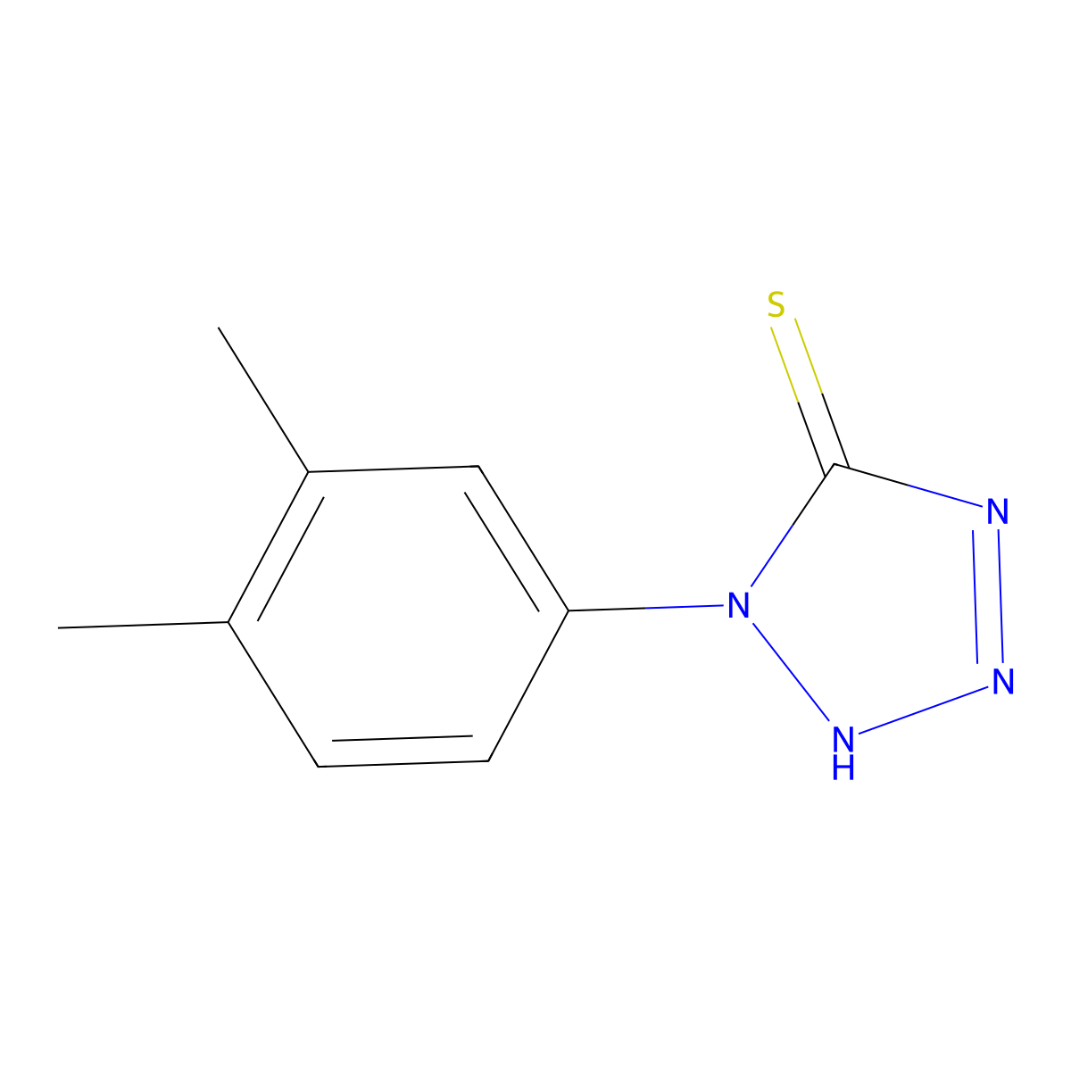 1-(3,4-dimethylphenyl)-1H-tetrazole-5-thiol molecular structure, CAS 135965-05-8