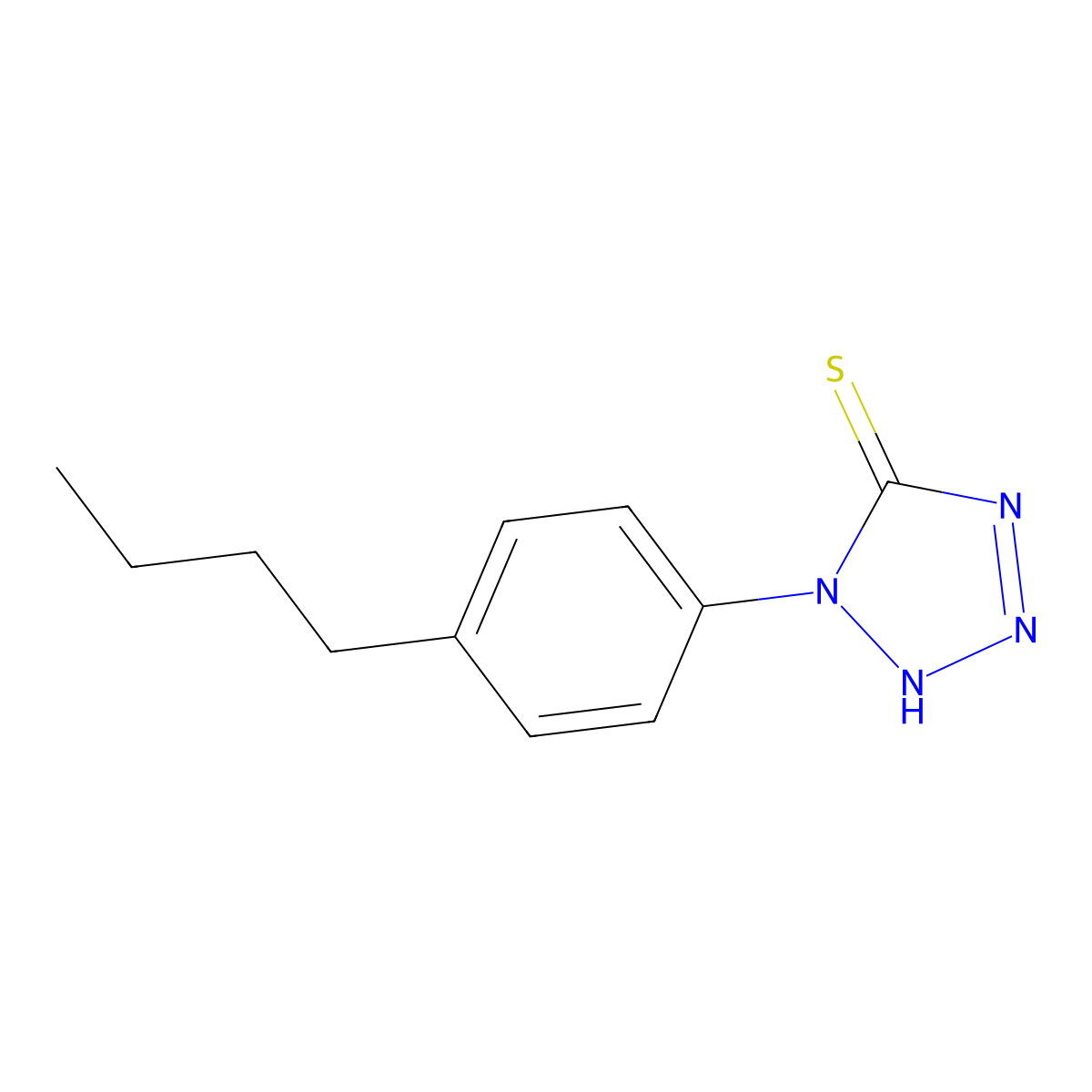 1-(4-butylphenyl)-1H-1,2,3,4-tetrazole-5-thiol molecular structure, CAS 135965-07-0