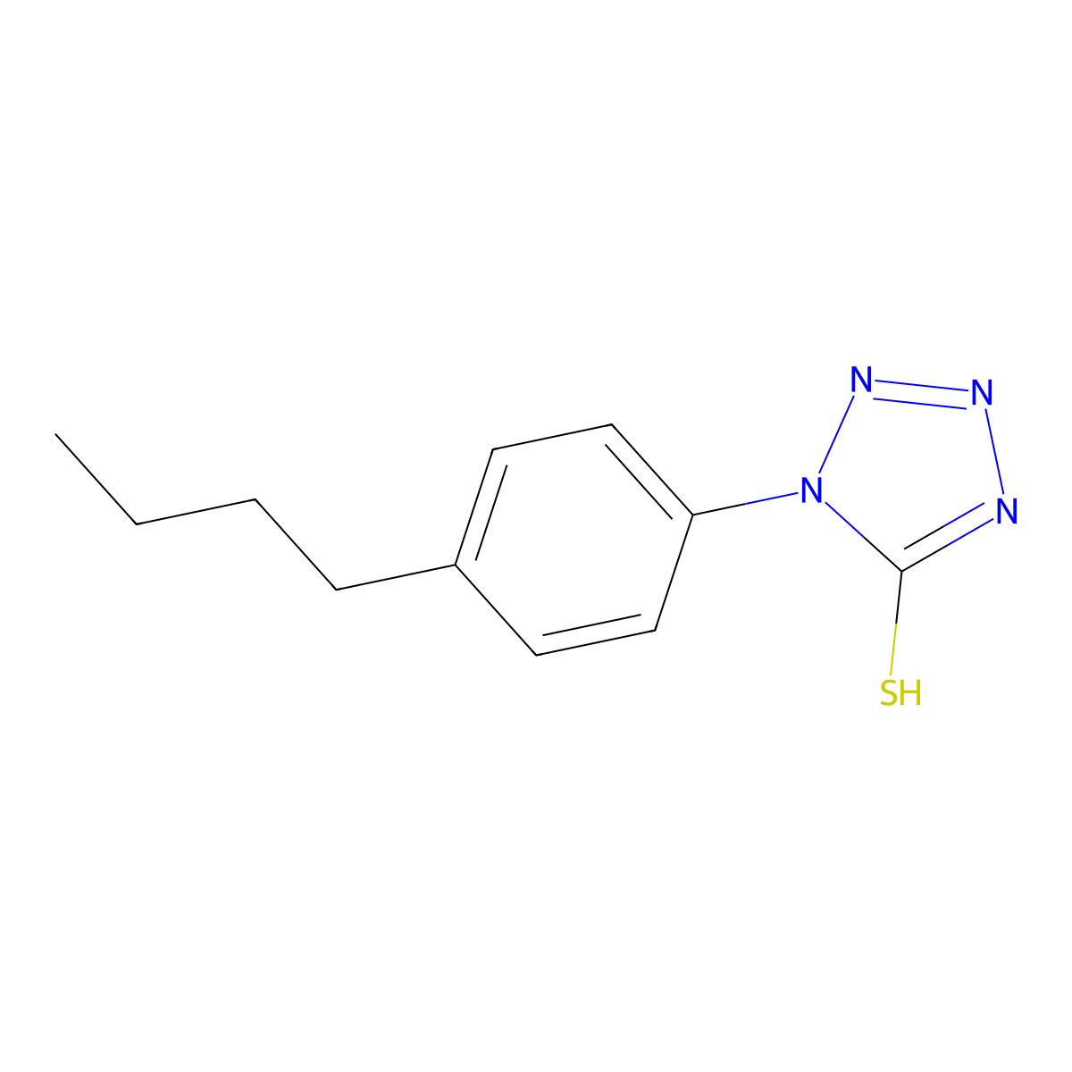 1-(4-butylphenyl)-1H-1,2,3,4-tetrazole-5-thiol molecular structure, CAS 135965-07-0