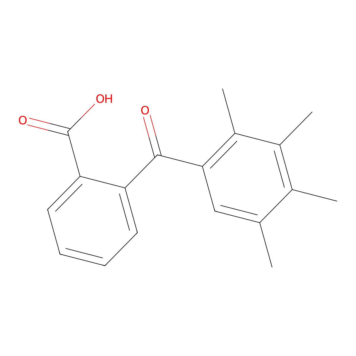 2-(2,3,4,5-Tetramethylbenzoyl)benzoic acid molecular structure, CAS 135965-32-1