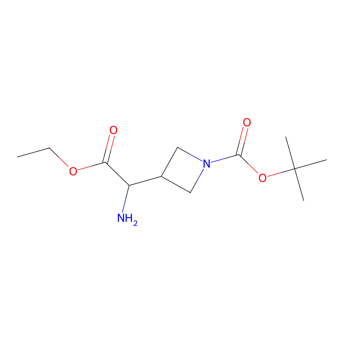 tert-Butyl 3-(1-amino-2-ethoxy-2-oxoethyl)azetidine-1-carboxylate molecular structure, CAS 1359655-36-9