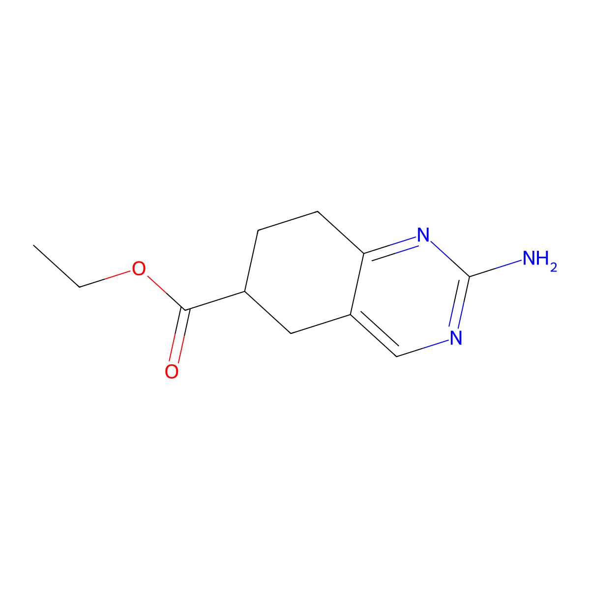 2-Amino-5,6,7,8-tetrahydro-quinazoline-6-carboxylic acid ethyl ester molecular structure, CAS 1359655-66-5