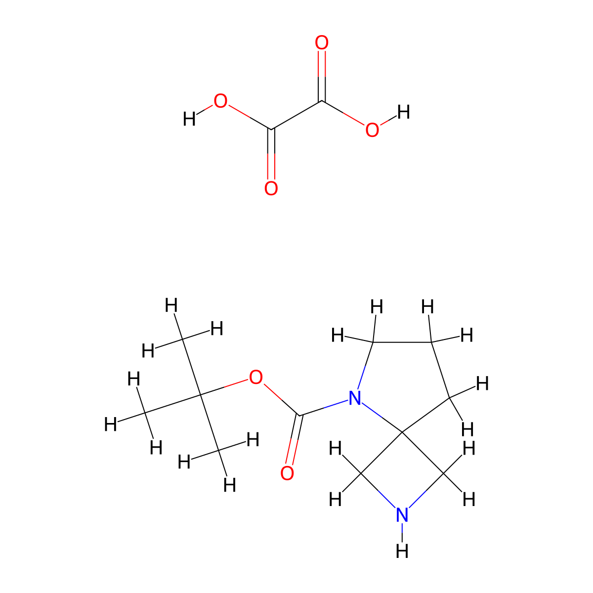 2,5-Diaza-spiro[3.4]octane-5-carboxylic acid tert-butyl ester oxalate molecular structure, CAS 1359655-85-8