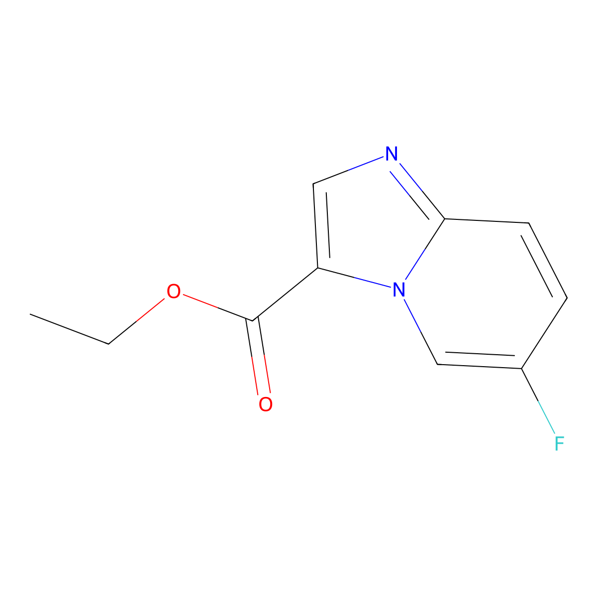 Ethyl 6-fluoroimidazo[1,2-a]pyridine-3-carboxylate molecular structure, CAS 1359655-87-0
