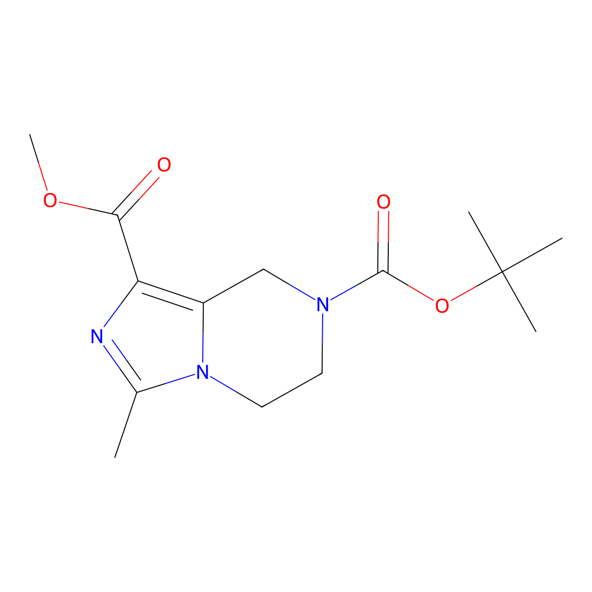 7-tert-butyl 1-methyl 3-methyl-5H,6H,7H,8H-imidazo[1,5-a]pyrazine-1,7-dicarboxylate molecular structure, CAS 1359655-89-2
