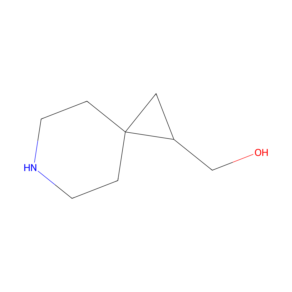 6-Azaspiro(2.5)octan-1-ylmethanol molecular structure, CAS 1359655-91-6