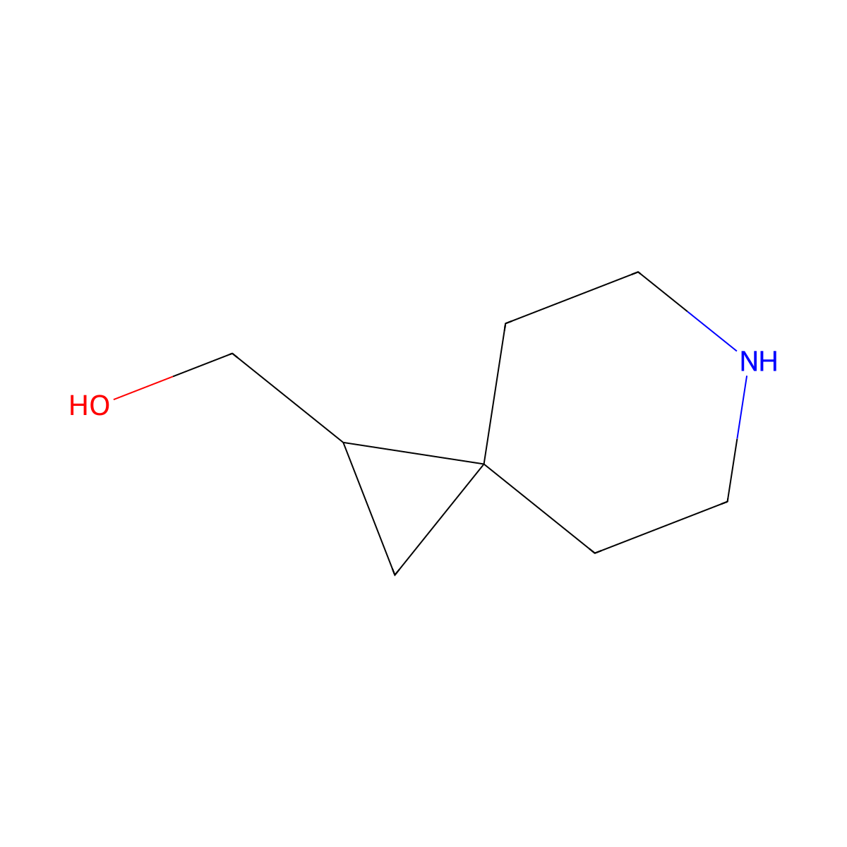 6-Azaspiro(2.5)octan-1-ylmethanol molecular structure, CAS 1359655-91-6