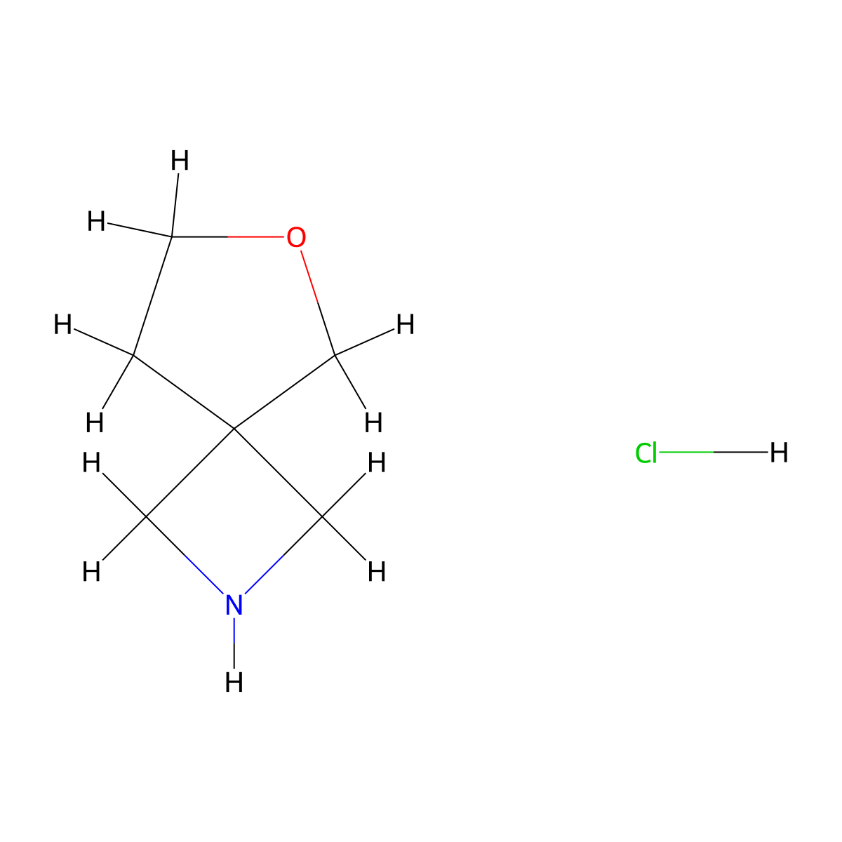 6-Oxa-2-azaspiro(3.4)octane hydrochloride molecular structure, CAS 1359656-12-4