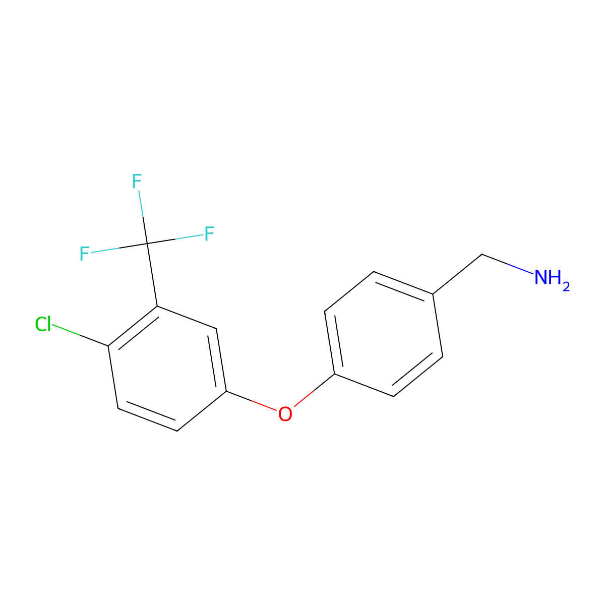(4-(4-Chloro-3-(trifluoromethyl)phenoxy)phenyl)methanamine molecular structure, CAS 1359656-24-8