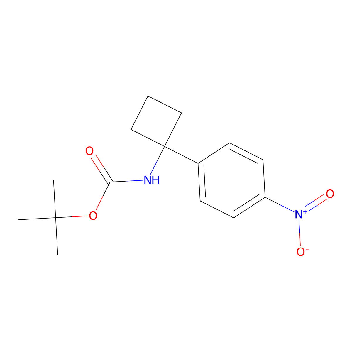 tert-Butyl (1-(4-nitrophenyl)cyclobutyl)carbamate molecular structure, CAS 1359656-25-9