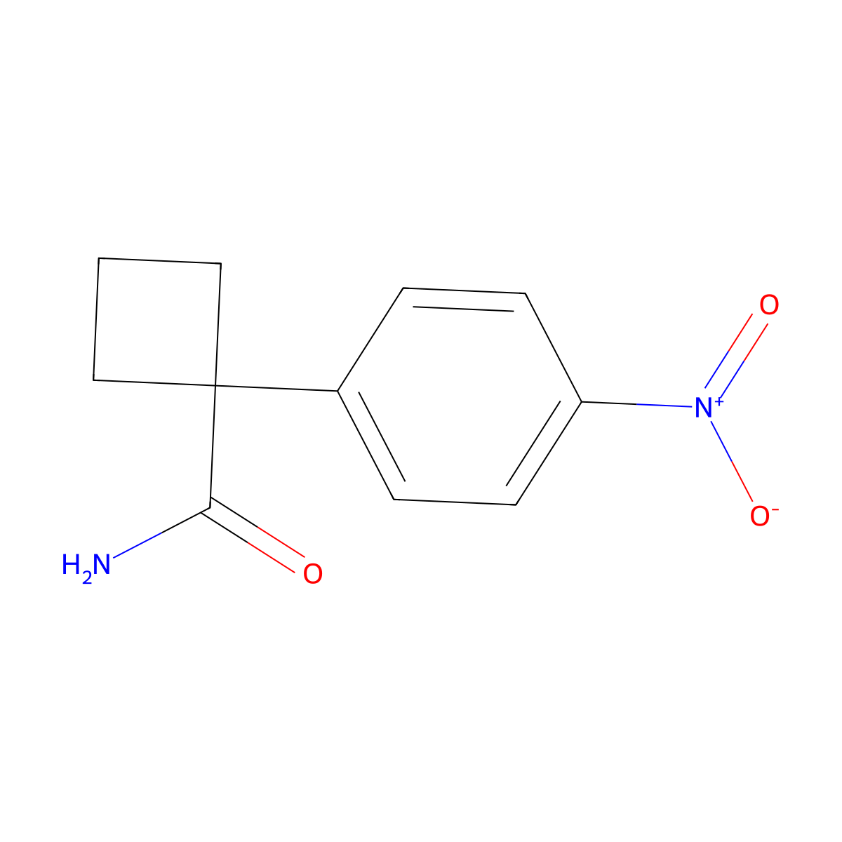 1-(4-Nitrophenyl)cyclobutanecarboxamide molecular structure, CAS 1359656-34-0