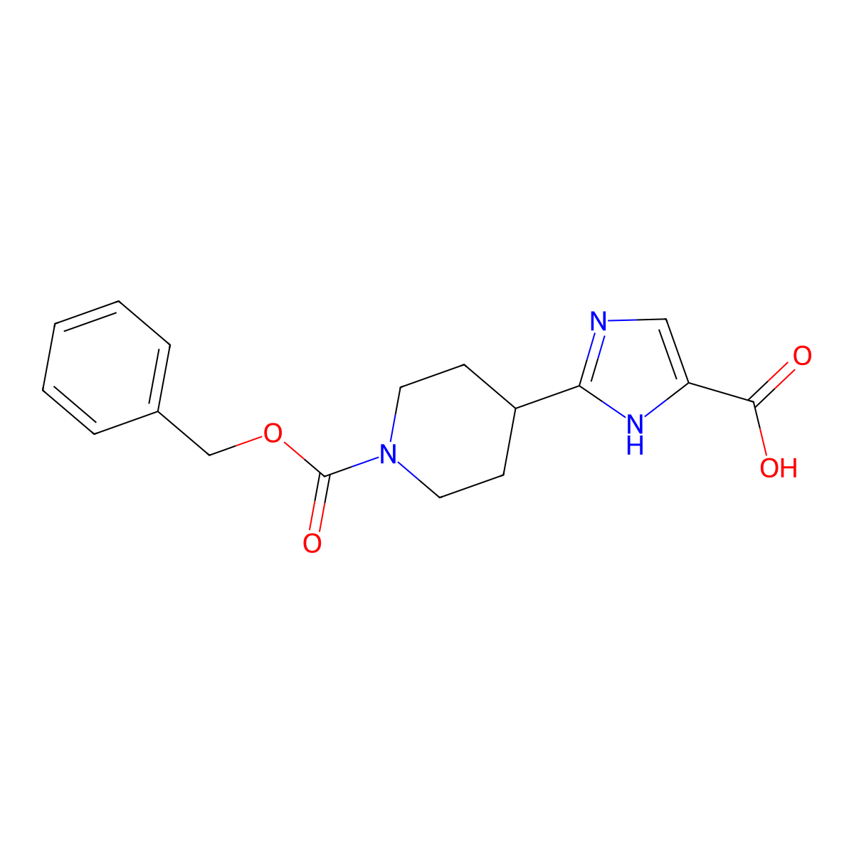 2-(1-((Benzyloxy)carbonyl)piperidin-4-yl)-1H-imidazole-4-carboxylic acid molecular structure, CAS 1359656-89-5