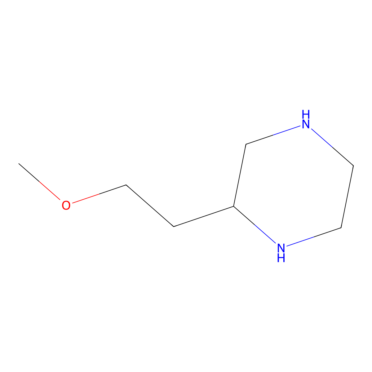 2-(2-Methoxyethyl)piperazine molecular structure, CAS 1359656-92-0
