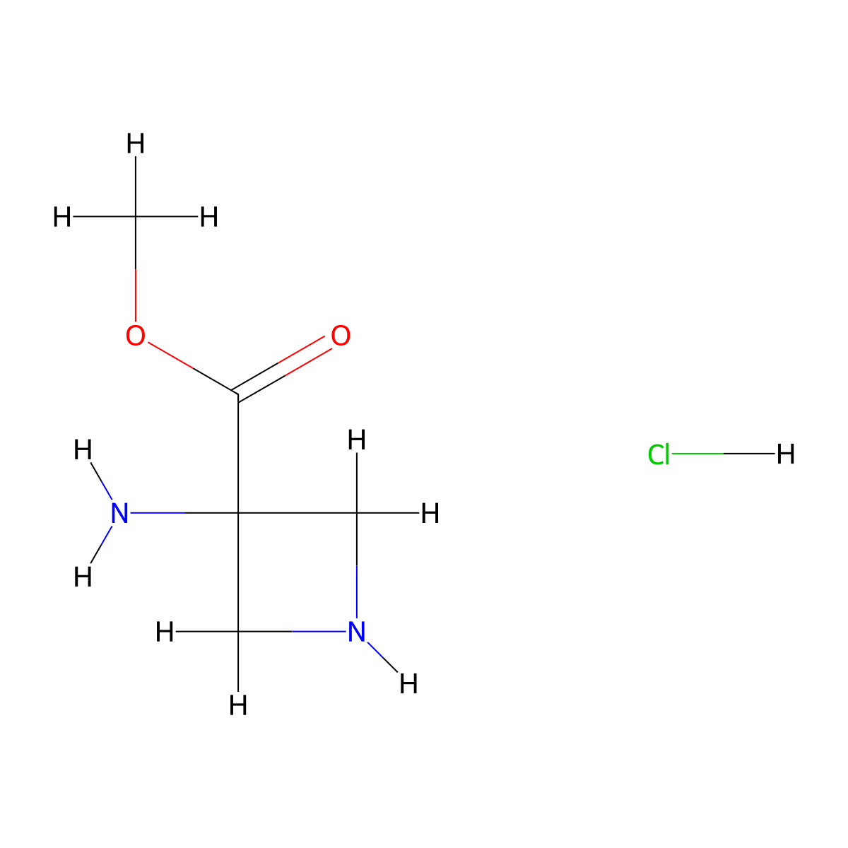 Methyl 3-aminoazetidine-3-carboxylate hydrochloride molecular structure, CAS 1359656-99-7
